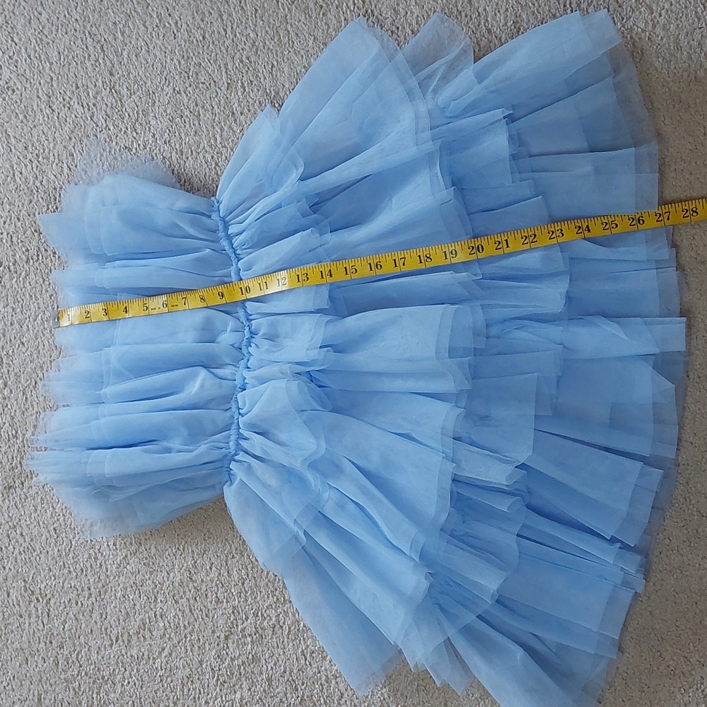 Mable Light Blue Tiered Tulle Mini Dress Sz S - Picture 13 of 15
